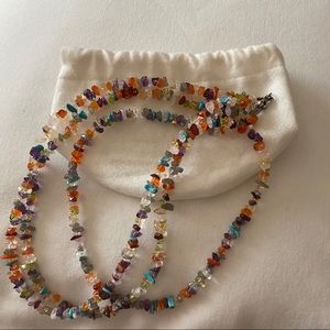 QVC SI India Glass Nugget Necklace Sterling Clasp